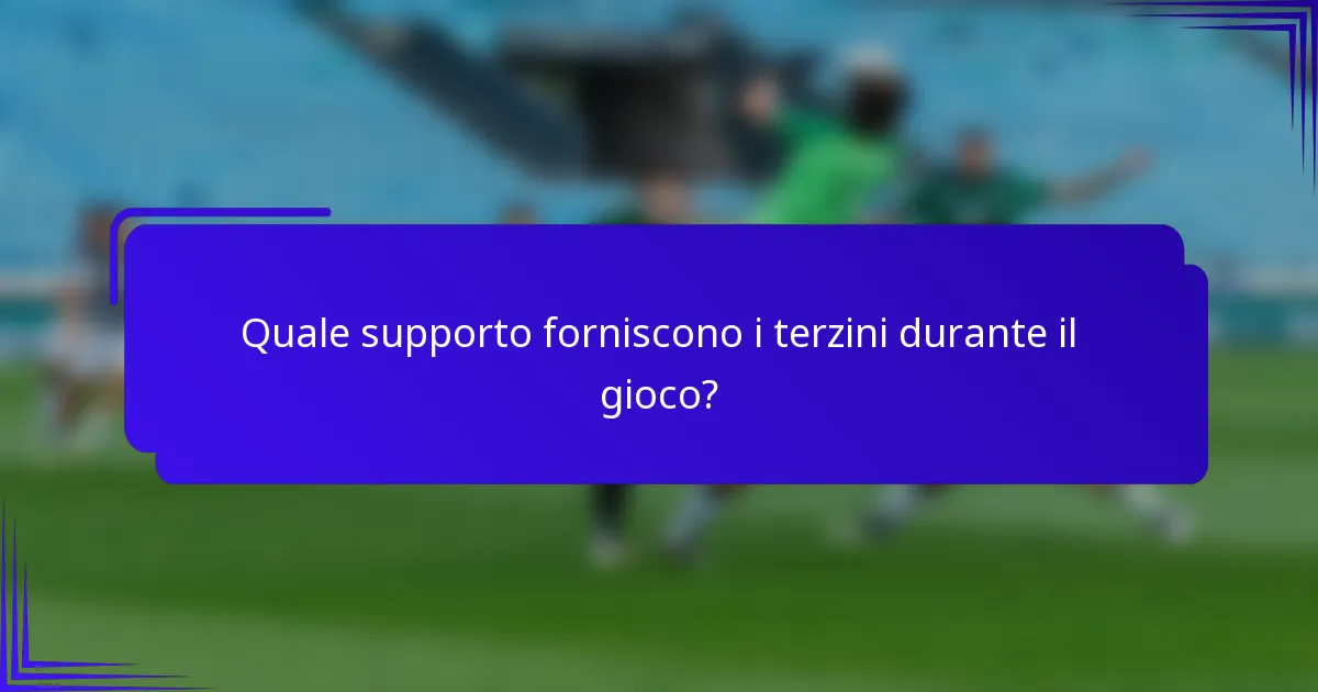 Quale supporto forniscono i terzini durante il gioco?